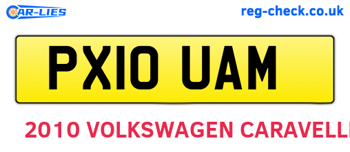 PX10UAM are the vehicle registration plates.