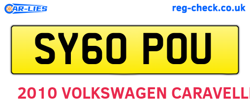 SY60POU are the vehicle registration plates.