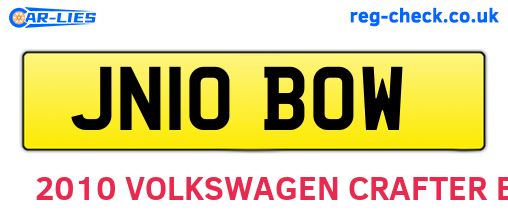 JN10BOW are the vehicle registration plates.