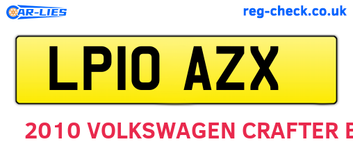 LP10AZX are the vehicle registration plates.