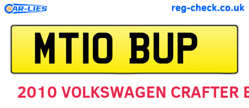 MT10BUP are the vehicle registration plates.