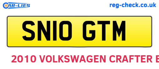 SN10GTM are the vehicle registration plates.