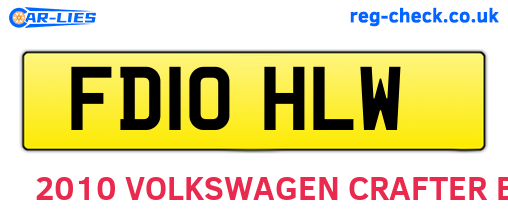FD10HLW are the vehicle registration plates.