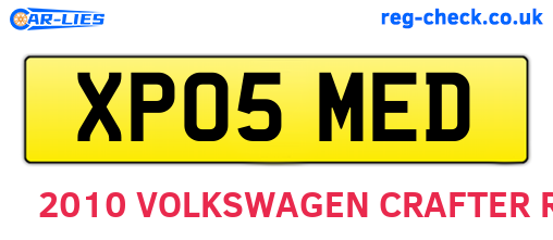 XP05MED are the vehicle registration plates.