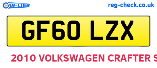 GF60LZX are the vehicle registration plates.