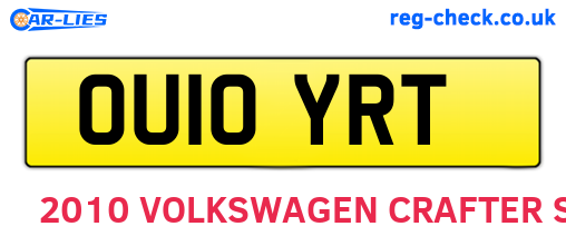 OU10YRT are the vehicle registration plates.