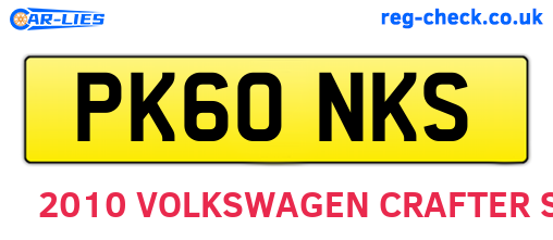 PK60NKS are the vehicle registration plates.