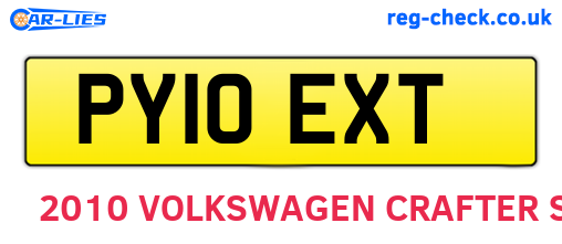 PY10EXT are the vehicle registration plates.