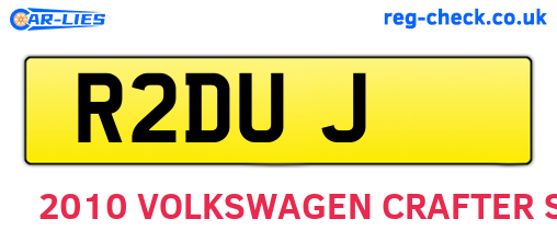 R2DUJ are the vehicle registration plates.