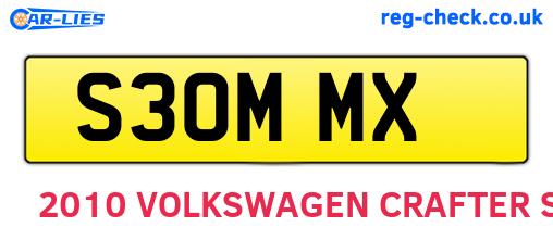S30MMX are the vehicle registration plates.
