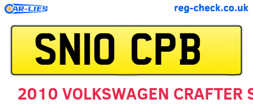 SN10CPB are the vehicle registration plates.