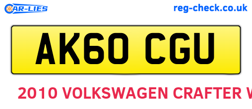 AK60CGU are the vehicle registration plates.