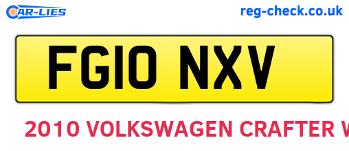 FG10NXV are the vehicle registration plates.