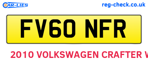 FV60NFR are the vehicle registration plates.