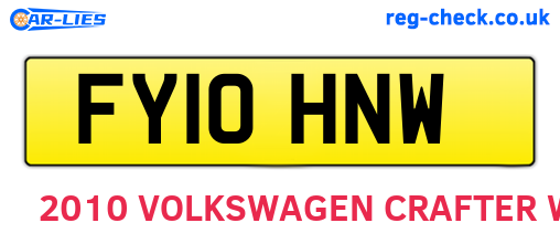FY10HNW are the vehicle registration plates.