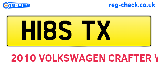 H18STX are the vehicle registration plates.