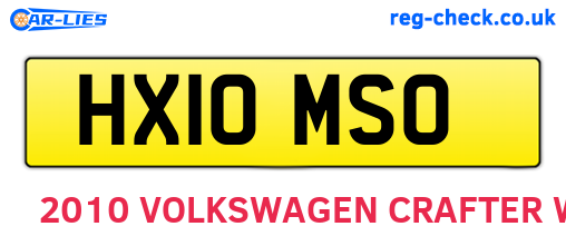 HX10MSO are the vehicle registration plates.