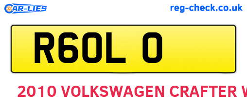R6OLO are the vehicle registration plates.