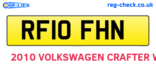 RF10FHN are the vehicle registration plates.
