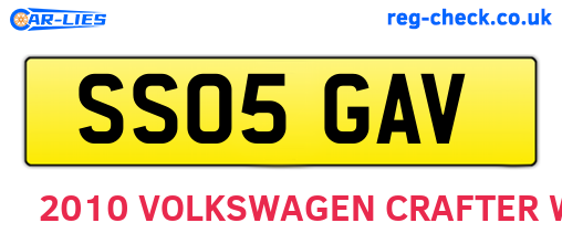 SS05GAV are the vehicle registration plates.