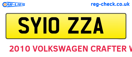 SY10ZZA are the vehicle registration plates.