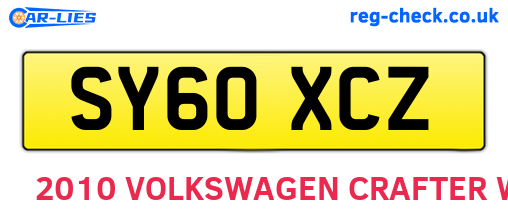 SY60XCZ are the vehicle registration plates.
