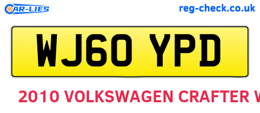 WJ60YPD are the vehicle registration plates.