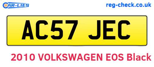 AC57JEC are the vehicle registration plates.