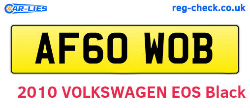 AF60WOB are the vehicle registration plates.