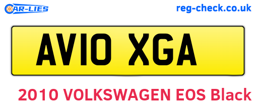 AV10XGA are the vehicle registration plates.