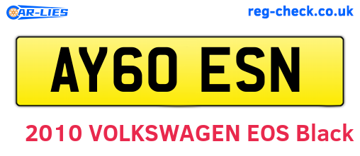 AY60ESN are the vehicle registration plates.