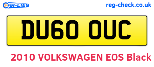 DU60OUC are the vehicle registration plates.