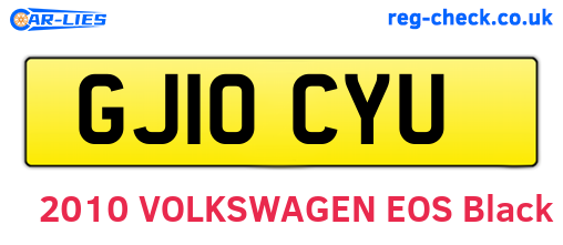 GJ10CYU are the vehicle registration plates.