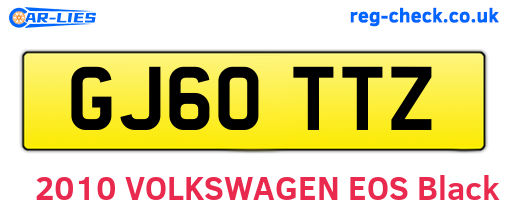 GJ60TTZ are the vehicle registration plates.