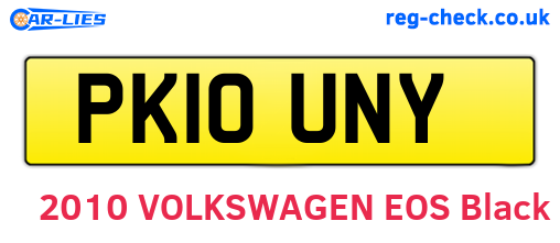 PK10UNY are the vehicle registration plates.