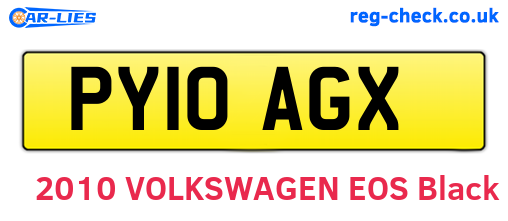 PY10AGX are the vehicle registration plates.