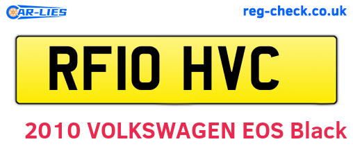 RF10HVC are the vehicle registration plates.