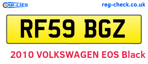 RF59BGZ are the vehicle registration plates.