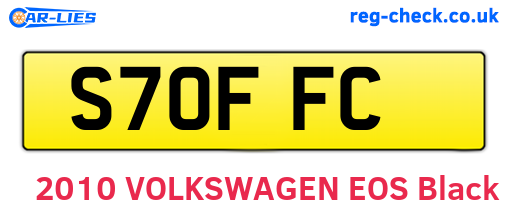 S70FFC are the vehicle registration plates.