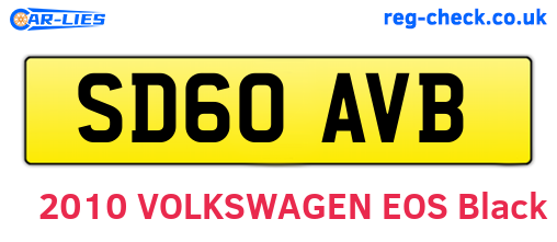 SD60AVB are the vehicle registration plates.