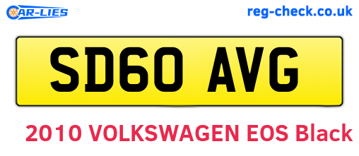 SD60AVG are the vehicle registration plates.