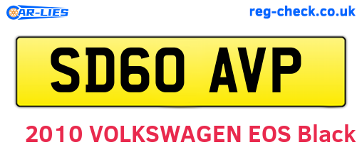 SD60AVP are the vehicle registration plates.