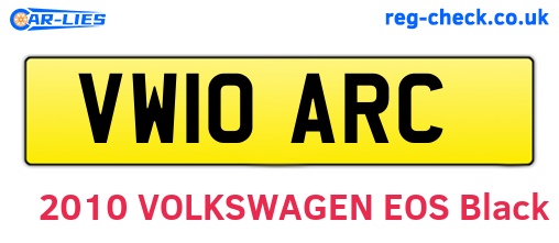 VW10ARC are the vehicle registration plates.