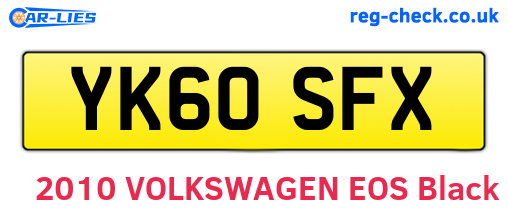 YK60SFX are the vehicle registration plates.