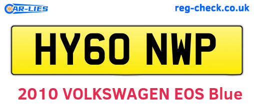 HY60NWP are the vehicle registration plates.