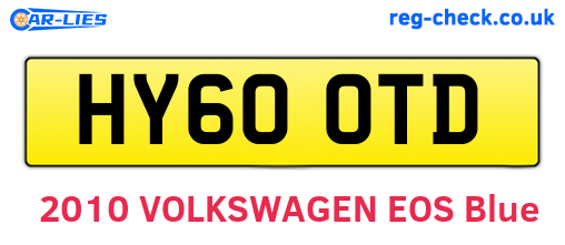 HY60OTD are the vehicle registration plates.