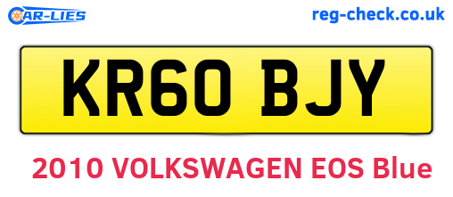 KR60BJY are the vehicle registration plates.