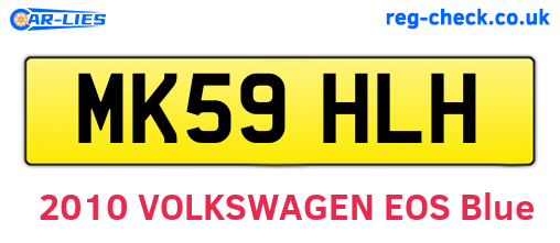 MK59HLH are the vehicle registration plates.