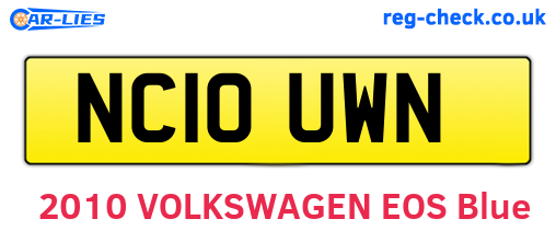 NC10UWN are the vehicle registration plates.