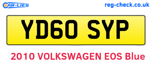YD60SYP are the vehicle registration plates.